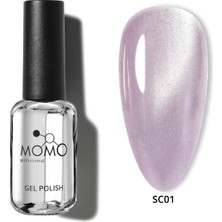 Momo Professional Korean Silky Cat Eye Gel Polish, Kedi Gözü Kalıcı Oje, SC01 Lila, 10 ml