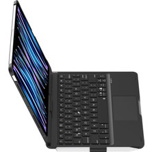Bezos iPad Pro 11 (2024) F11 Ats Kılıf Magic Dönen Klavyeli Tablet Kılıf - Siyah