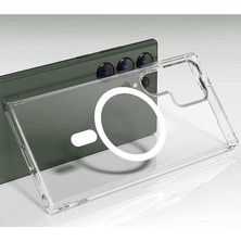Bezos Galaxy S23 Ultra Kılıf Magneticsafe Şeffaf Silikon - Şeffaf