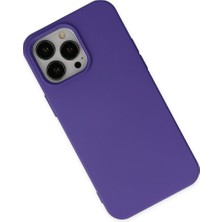 Bezos iPhone 14 Pro Max Kılıf Nano Içi Kadife Silikon - Mor