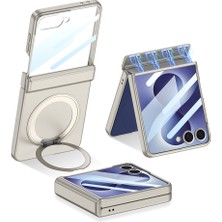 M.TK Moveteck Samsung Galaxy Z Flip 8 Uyumlu Kılıf Magsafe Şarj Özellikli Kıpta Kpt-06 Ring Standlı Manyetik Kapak