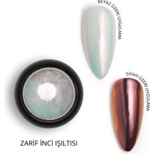 Momo Professional Holografik Efektli Beyaz İnci Tozu, Nail Art, Kalıcı Oje Tırnak Süsleme No.02