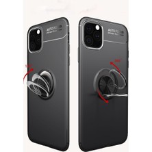 Bezos iPhone 11 Pro Kılıf Range Yüzüklü Silikon - Kırmızı