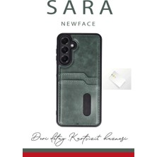 Bezos Galaxy A16 5g Kılıf Sara Kartvizitli Deri Kılıf - Siyah