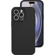 Bezos iPhone 16 Pro Kılıf Nano Içi Kadife Silikon - Siyah
