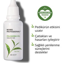 Momo Professional Polishing Oil, Pedikür ve Manikür Çay Ağacı Özlü Parlatıcı Moleküler Yağı, El ve Ayak Cilası, 30 ml