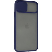 Bezos iPhone 11 Pro Kılıf Palm Buzlu Kamera Sürgülü Silikon - Lacivert