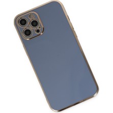 Bezos iPhone 12 Pro Kılıf Volet Silikon - Mavi