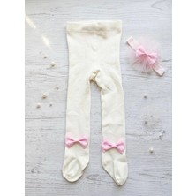 Bebila Baby Banadanalı Külotlu Çorap 2'li Set Kız Bebek & Çocuk Pamuklu Düz Renkli Külotlu Çorap Yeni Doğan Hastane Çıkışı Mevlütlük
