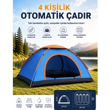 Robeve 4 Kişilik Otomatik Kamp Çadırı 220 x 250 x 165 cm | Hızlı Kurulumlu Outdoor Çadır | Geniş Aile Çadırı | Kamp, Piknik, Balıkçılık, Festival ve Doğa Aktiviteleri Için Taşınabilir Kamp Çadırı