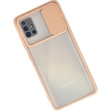 Bezos Galaxy A71 Kılıf Palm Buzlu Kamera Sürgülü Silikon - Pembe