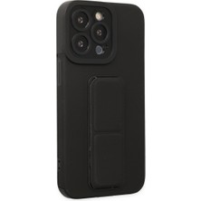 Bezos iPhone 13 Pro Kılıf Mega Standlı Silikon - Siyah