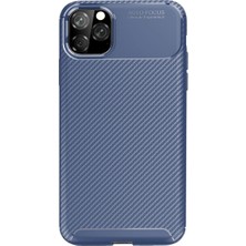 Bezos iPhone 11 Pro Kılıf Auto Focus Karbon Kapak - Lacivert