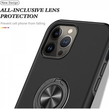 Bezos iPhone 13 Pro Max Kılıf Elit Yüzüklü Kapak - Siyah