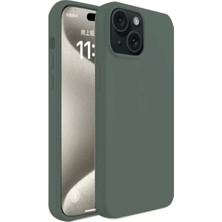 Bezos iPhone 15 Plus Kılıf First Silikon - Koyu Yeşil