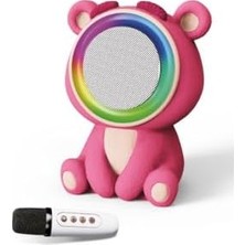 Alkar Store 20W 2400 Mah Karaoke Mikrofonlu Ayıcık Bluetooth Haparlör BTS-253