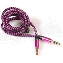 Alkar Store Diwu Aux Stereo 3.5mm Data Ses Örgü Kablo Pembe