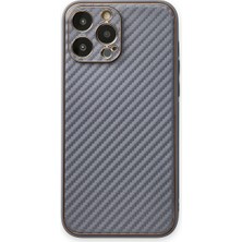 Bezos iPhone 13 Pro Max Kılıf Coco Karbon Silikon - Gri