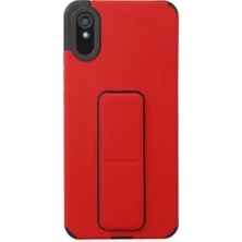 Motto Ticaret Newface Xiaomi Redmi 9A Kılıf Mega Standlı Silikon - Kırmızı