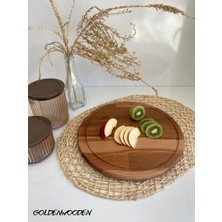 Alkar Store Yuvarlak Doğal Ahşap Sunum Tabağı Ahşap SUNUMLUK(KAYIN/GÜRGEN)(ÇAP:30CM)