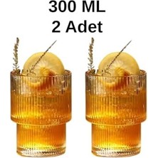 Alkar Store 2 Adet 300 ml Origami Stil Isıya Dayanıklı Su Meşrubat Kahve Cam Bardak MIT1199