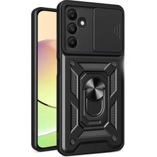 Motto Ticaret Newface Samsung Galaxy M15 Kılıf Pars Lens Yüzüklü Silikon - Siyah