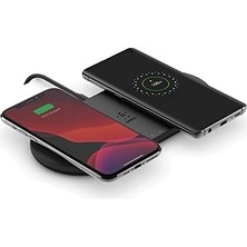 Alkar Store Kablosuz 10 W Çiftli Şarj Cihazı, iPhone 15, 14, 13, 12, Se, 11, Xs, Xr, X, 8, Airpods Pro,  Galaxy S20, S20, S20 Ultra, Google Pixel 4, 4xl Uyumlu, Siyah, WIZ002VFBK