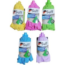 Alkar Store Suff Mikrofiber Havlu Mop Yedek Paspas, Vidalı, Orta Boy, Karma Renk (1 Adet)