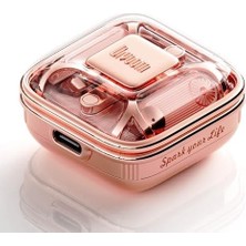 Alkar Store Divoom Spark Air Pembe Tws Bluetooth 5.3 Kablosuz Kulakiçi Kulaklık, LED Ekranlı Şarj Kutusu,dokunmatik Kontrol, Ios Android Uyumlu, Müzik ve Yürüyüş Için Earbuds, Pembe