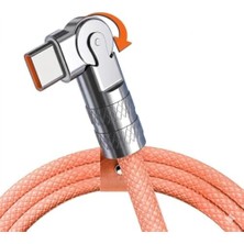 Alkar Store A6017 Type C To Type C Hızlı Şarj Data Kablosu Çevirici Dönüştürücü Adaptör 180° Döner 120W - 1m