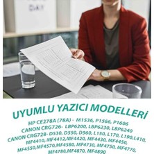 Alkar Store Ysy CE278A 1536DNF 1606DN P1606DN P1566 P1560 -2100 Sayfa Verimli Muadil Toner Kartuş