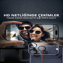 Alkar Store Iphone 17 Pro Max Ile Uyumlu (Tam Lens) Tek Parça Tam Kapatan 9h 3D Kamera Yüzey ve Lens Koruyucu Cam