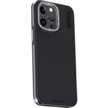 Motto Ticaret Joko Apple Iphone 15 Pro Max Kılıf Aramid 600D Kevlar Karbon Fiber Magsafe Kapak - Gri