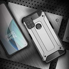 Alkar Store One Plus Nord N10 5g ile Uyumlu Çift Katman Koruyucu Crash Military Tank Kılıf - Rose Gold