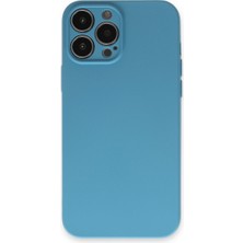 Bezos iPhone 13 Pro Max Kılıf Nano Içi Kadife Silikon - Mavi