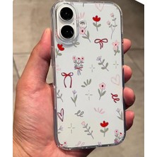 Alkar Store IPhone 16 Plus ile Uyumlu Şeffaf Kılıf - SFF01, Uv Baskılı Özel Tasarım, Darbe Emici, Silikon Telefon Kılıfı, Şeffaf Kapak, Ince Koruyucu (Flowersmagic)