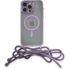 Motto Ticaret Newface Apple Iphone 13 Pro Max Kılıf Divo Lazer Askılı Magsafe Kapak - Lila