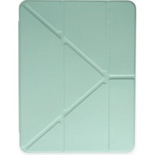 Aletools   iPad Pro 12.9 (2021) Kılıf Kalemlikli Mars Tablet Kılıfı - Açık Yeşil