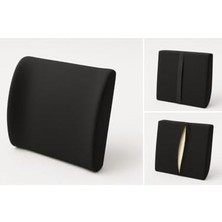 Alkar Store Ergonomik Bel Destek Yastığı, Siyah, 35X34X12 Cm, Yıkanabilir Kılıf, Ayarlanabilir Kemer, Ofis ve Araba Için