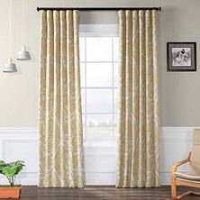 Alkar Store Hpd Half Price Drapes BOCH-KC16072C-108 Karartma Perdesi (1 Panel), 50 x 108, Çay Zamanı Sarı Altın