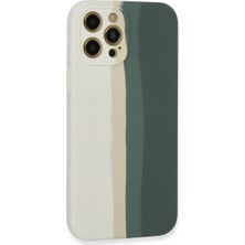 Bezos iPhone 12 Pro Kılıf Ebruli Lansman Silikon - Beyaz-Gri