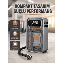 Tech Butiq 150 Psı Kablosuz Şarjlı Hava Pompası – LED Ekranlı ve Otomatik Kapanma Özellikli