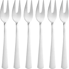 Alkar Store Limon ve Fondü Çatalı Seti, Çelik, 11 Cm, Gümüş Metalik, 6 Parça