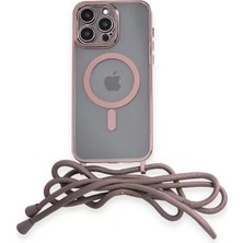 Motto Ticaret Newface Apple Iphone 12 Pro Kılıf Divo Lazer Askılı Magsafe Kapak - Pembe