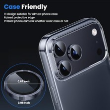 Alkar Store Wsken iPhone 17 Pro/iphone 17 Pro Max Kamera Lens Koruyucu Için - [orijinal Çekimi Koruyun] Kırılmaz Ultra Hd 9h Temperli Cam Ekran Metal Halka Kapak, Parmak Izi, Çizilmez, Koyu Mavi