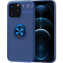 Bezos iPhone 13 Pro Kılıf Range Yüzüklü Silikon - Mavi