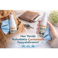 Alkar Store Gözlük ve Ekran Temizleme Seti – 50 ml Nazik Solüsyon & Yumuşak 15 x 18 cm Kaşmir Mikrofiber Bez ile Işıltılı Temizlik