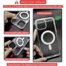 Alkar Store Ehr. iPhone 17 Uyumlu Kamera Korumalı Magsafe Wireless Şarj Özellikli Airbag Tasarımlı Şeffaf Silikon Kılıf