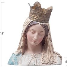 Alkar Store Creative Co-Op Elle Boyanmış Magnezya Vintage Reprodüksiyon Meryem Göğüs Çıkarılabilir Taç Dekorlu, Çok Renkli