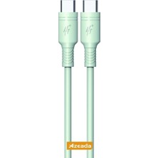 Alkar Store Azeada 60W Type-C To Type-C Şarj ve Data Kablosu 1m Yeşil PD-B82AY (Yeşil, Type-C To Type-C)